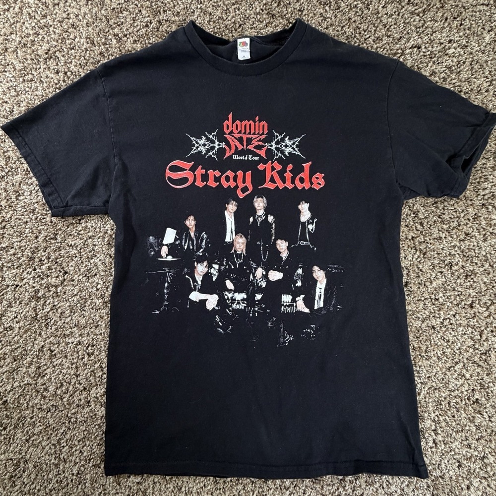Stray Kids Dominate 2025 Retro T-Shirt US World Tour Edition Adult Medium Black